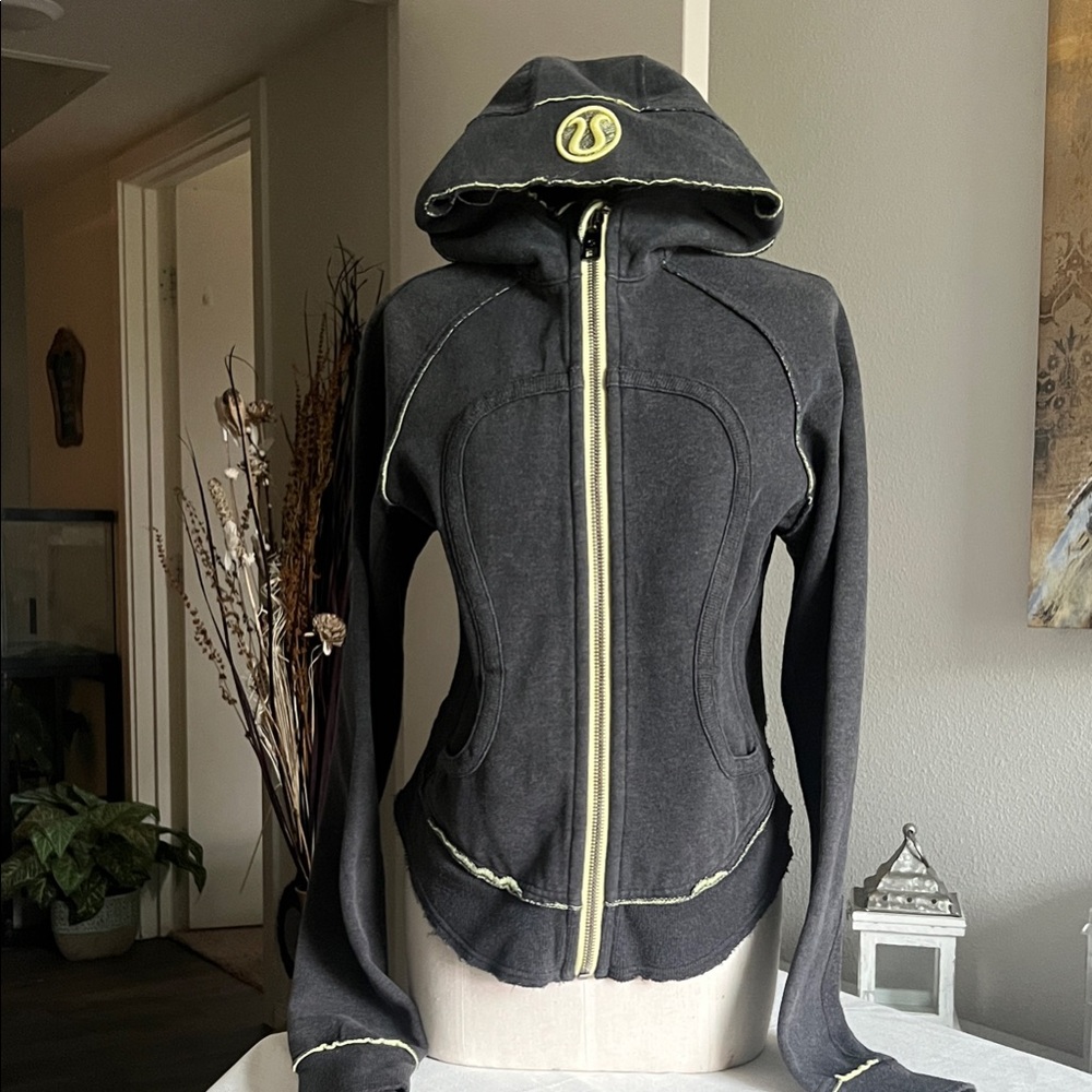 lululemon athletica Charcoal and Lime Women's Hoodie
